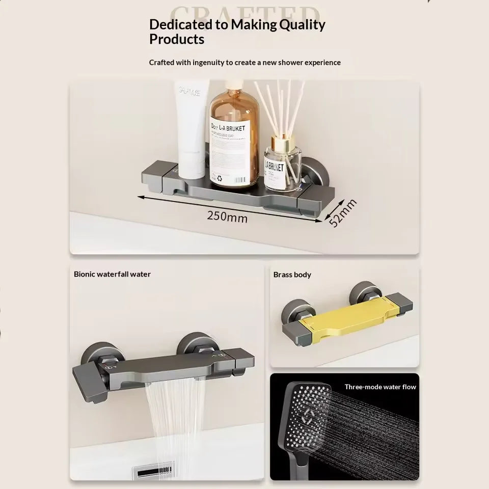 Solid Brass Triple Handle Tub Shower Faucet
